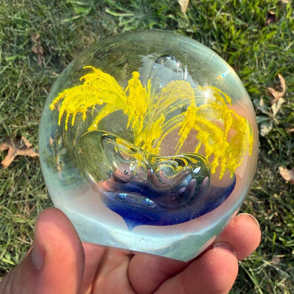 vintage italian glass paperweight handmade art glass